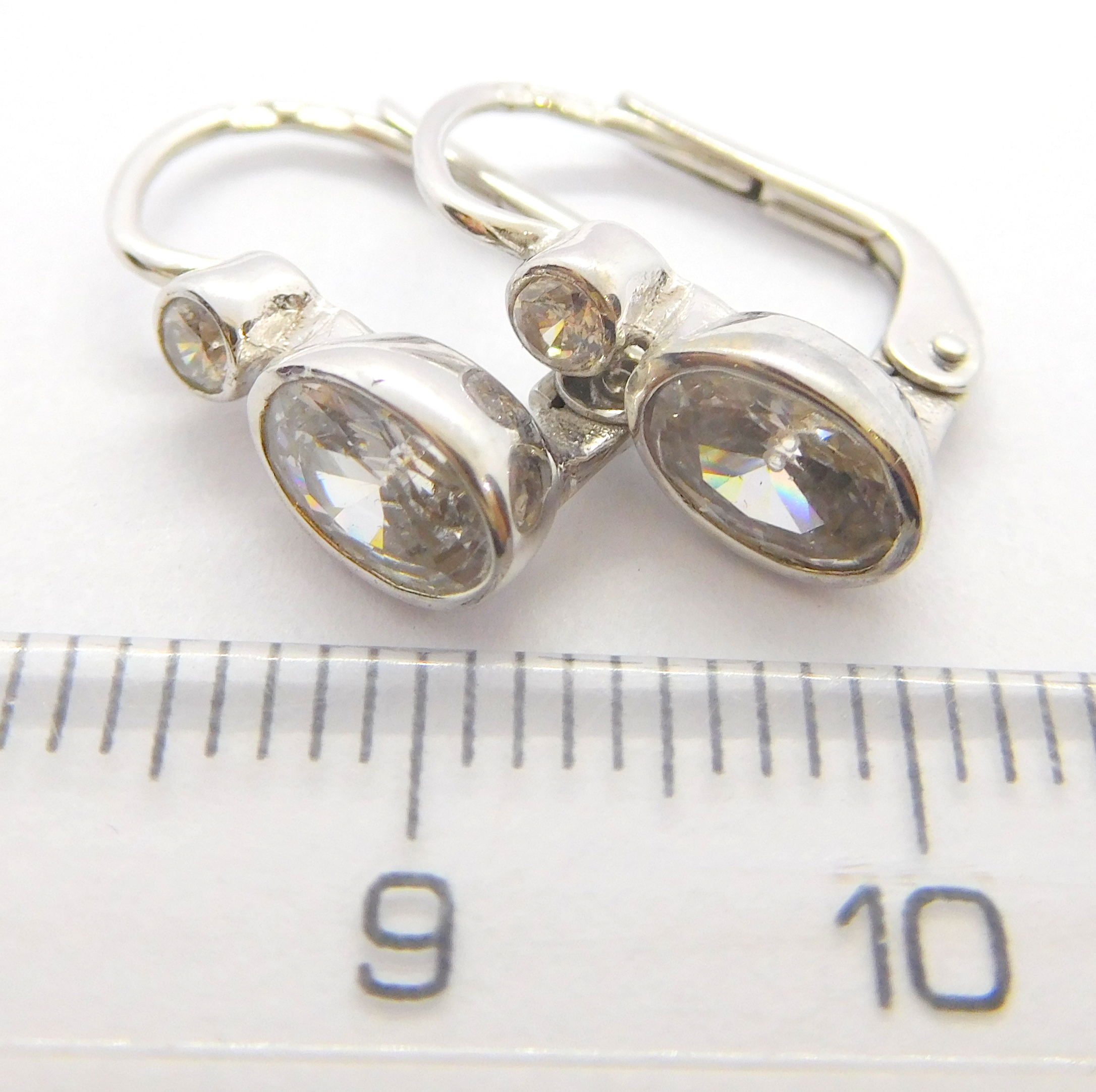 Klenoty Budín Zlaté náušnice z bílého zlata se zirkony 585/2,57gr 6880155