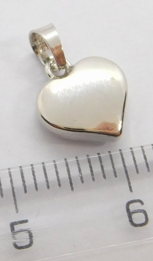 Klenoty Budín Zlatý přívěsek z bílého zlata - zlaté srdíčko hladké 585/0,39gr H128