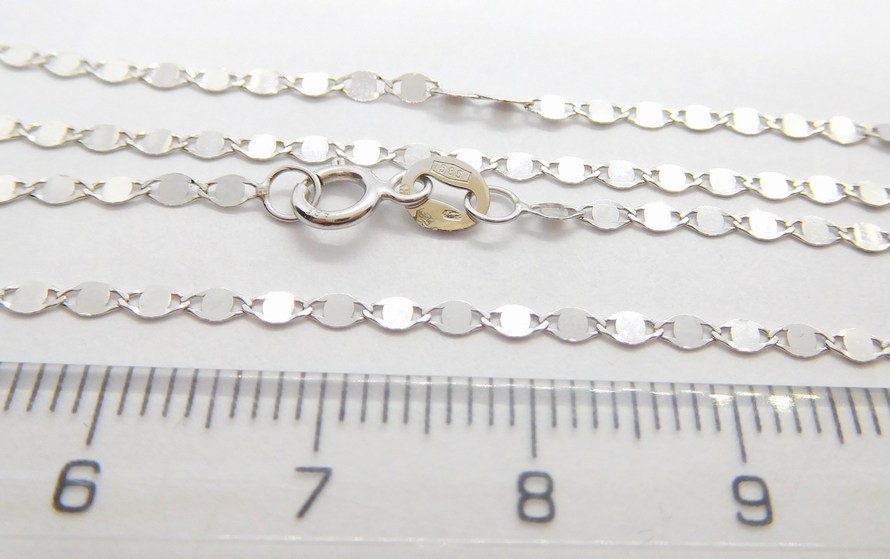 Klenoty Budín Dámský zlatý řetízek z bílého zlata ZRCÁTKA 585/1,40gr 50cm HK6288