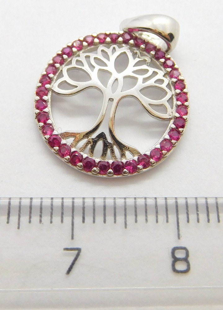 Klenoty Budín Zlatý přívěsek - strom života s červenými rubíny 585/1,84gr HK3094B