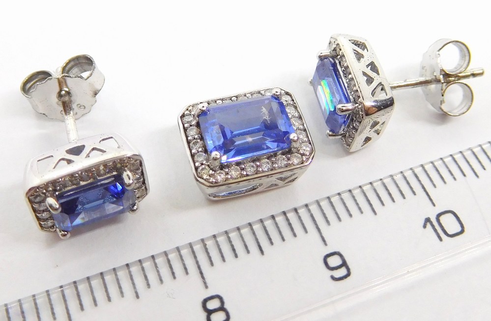 Klenoty Budín Dámská stříbrná souprava se zirkony a modrými topazy 925/1000 SVLE0147SH8M100