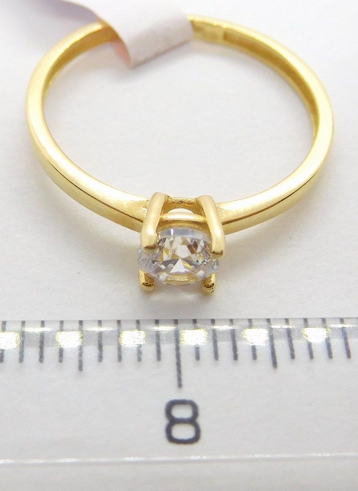 Klenoty Budín Dámský zásnubní zlatý prsten se zirkonem 585/1,19gr vel. 53 HK1258