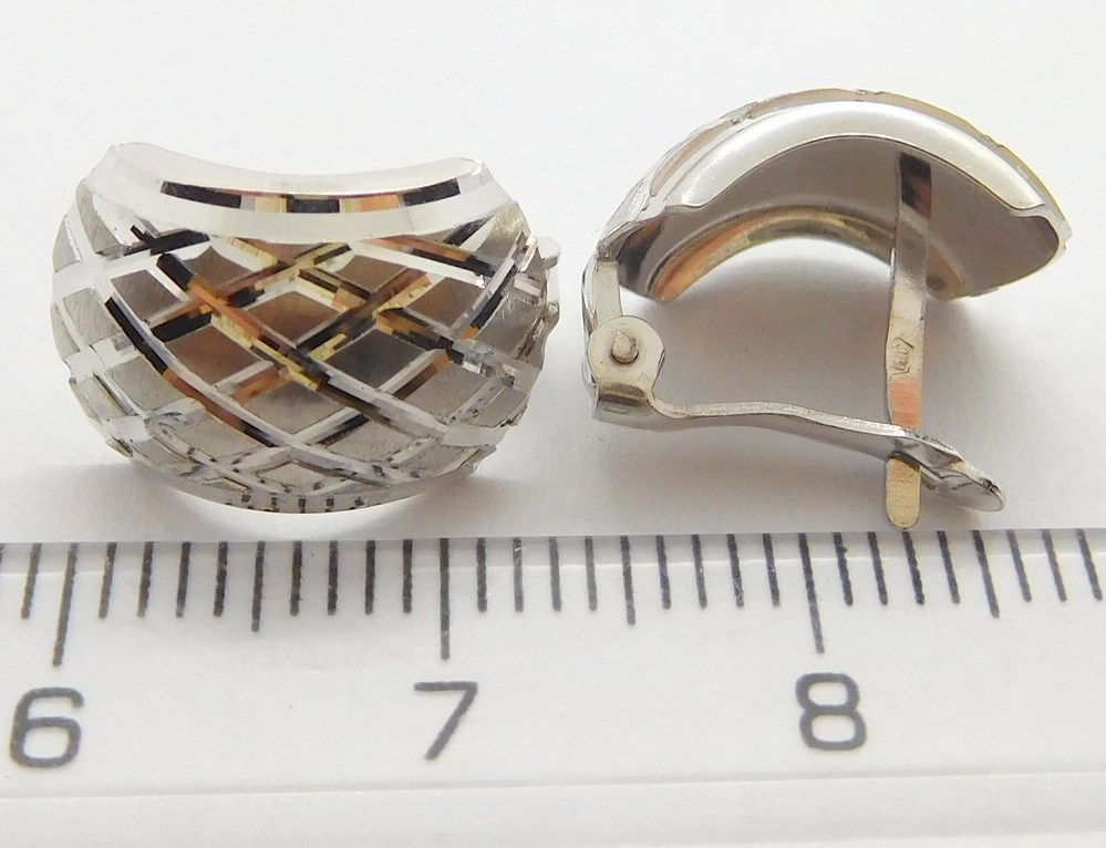 Klenoty Budín Dámské gravírované náušnice z bílého zlata 585/1,47gr HK2158