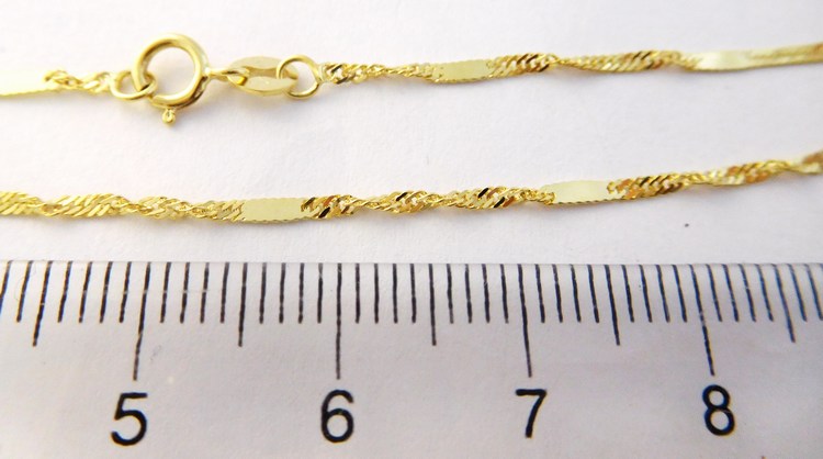 Klenoty Budín Zlatý pevný silný náramek twist s destičkami 585/0,77gr 18cm HK7144