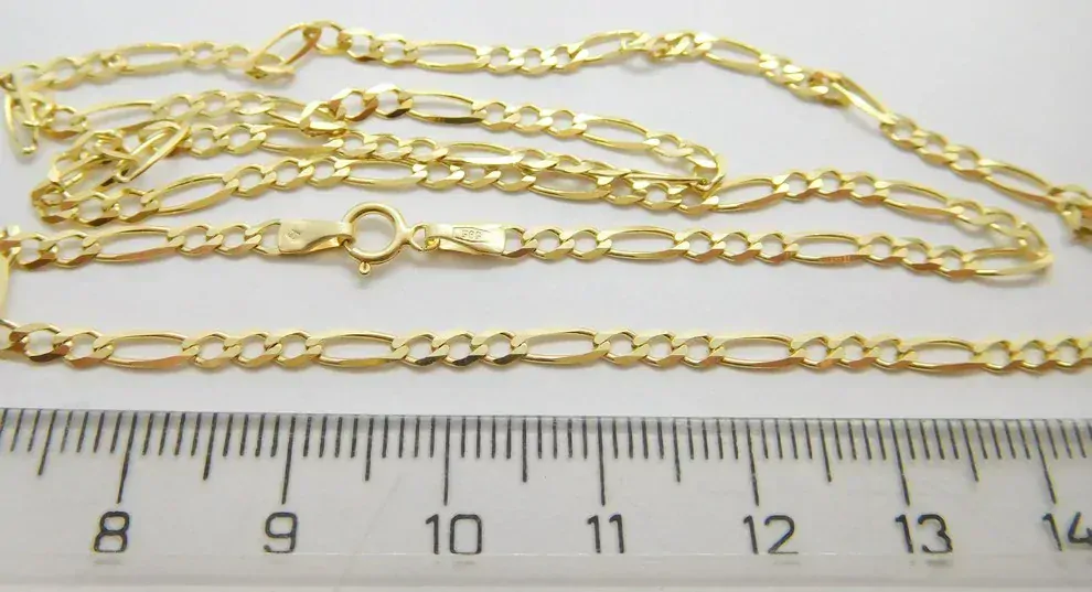Klenoty Budín Unisex mohutný zlatý řetěz (FIGARO) ze žlutého zlata 50cm 585/2,18gr HK6167