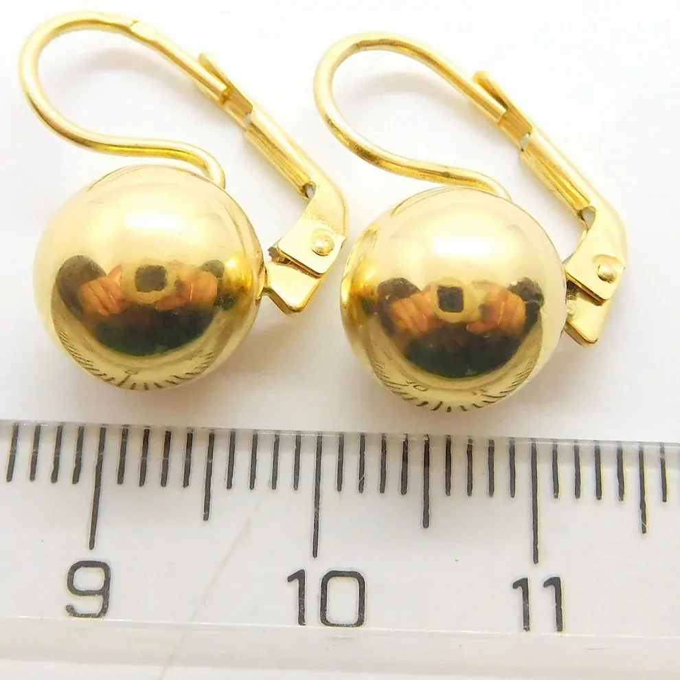 Klenoty Budín Dámské obrovské klasické zlaté náušnice na patent 585/3,22gr HK2249