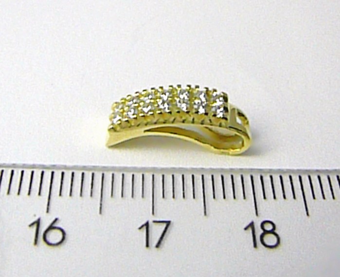 Klenoty Budín Luxusní silný zlatý přívěsek posetý zirkony 585/1,06 gr 246040607