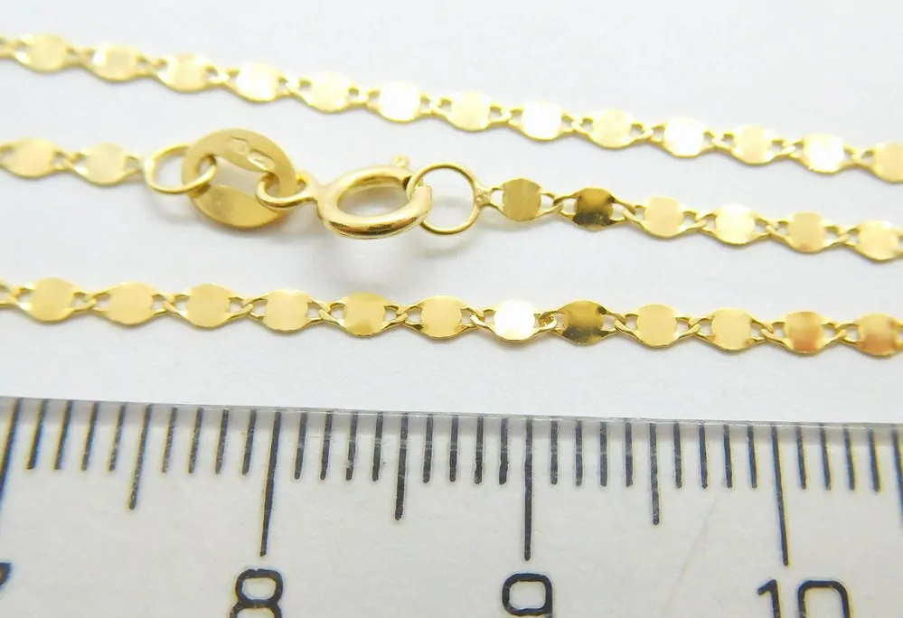 Klenoty Budín Dámský hladký zlatý řetízek ze žlutého zlata ZRCÁTKA 585/1,19gr 42cm HK6248