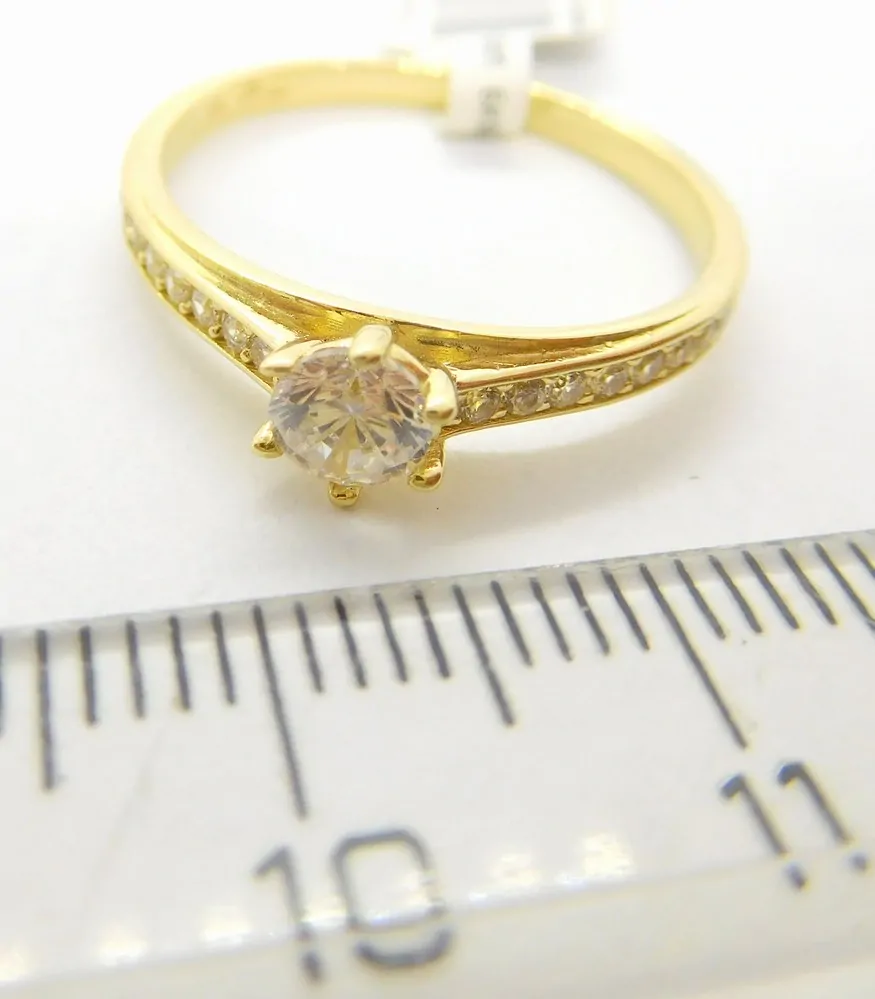 Klenoty Budín Dámský zlatý zásnubní prsten se zirkony 585/1,90gr vel. 57 6610305