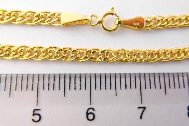 Klenoty Budín Mohutný pevný silný zlatý náramek 24cm 585/2,43gr HK7138