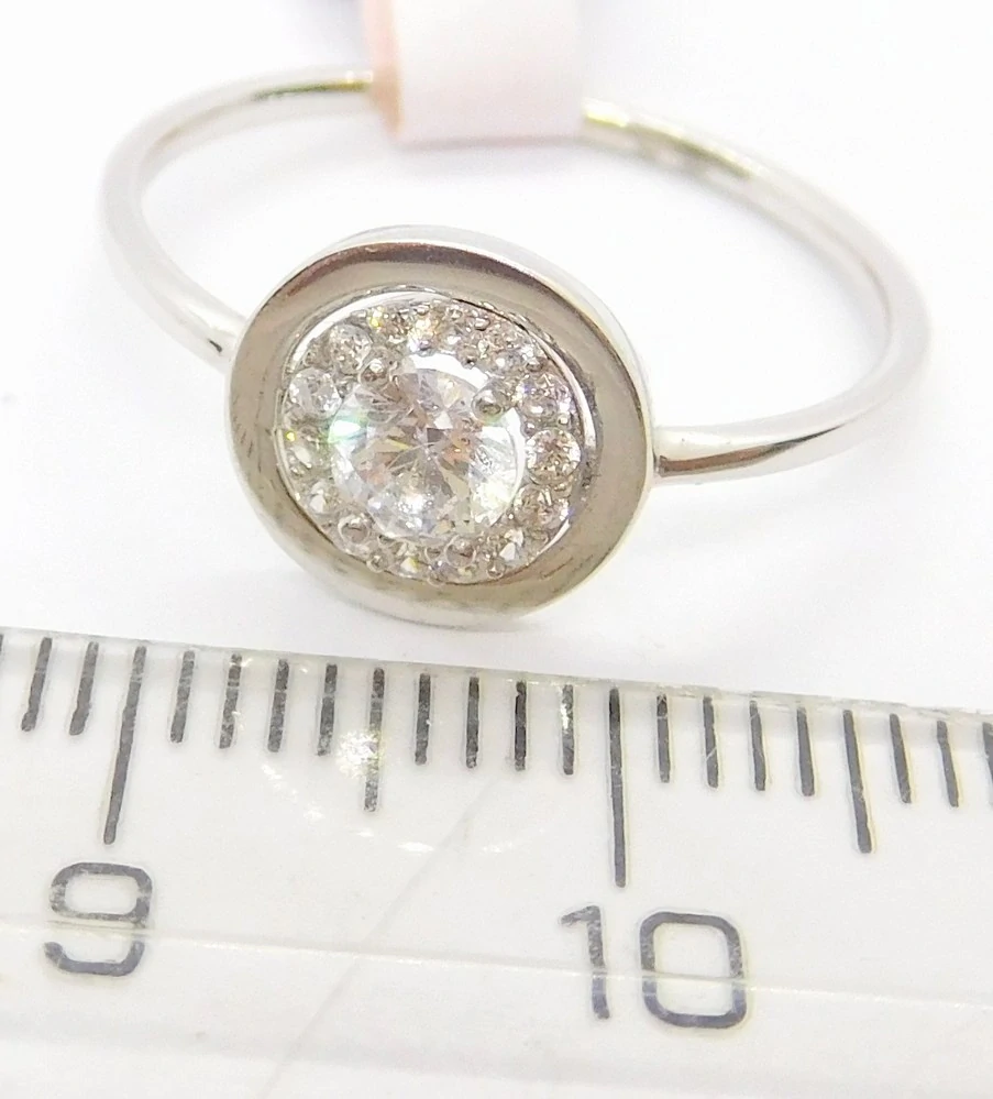 Klenoty Budín Zásnubní dámský prsten z bílého zlata se zirkony 585/1,43gr vel. 57 HK1165