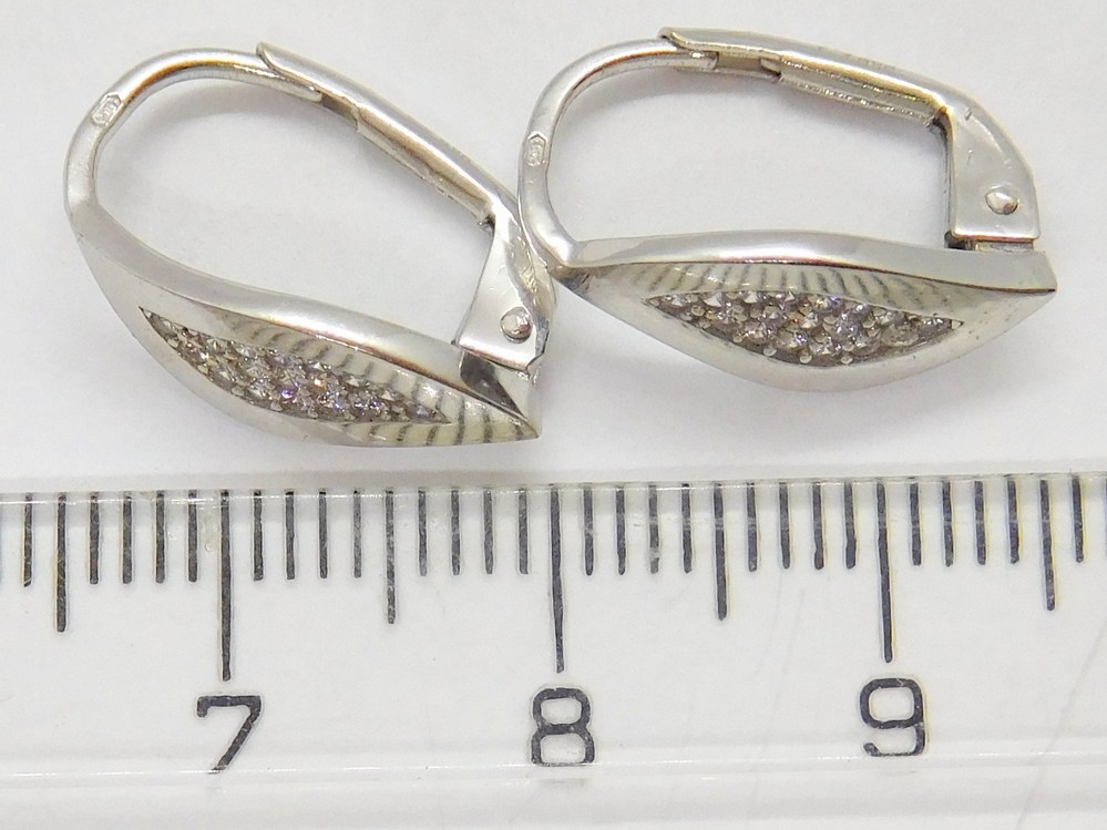 Klenoty Budín Dámské zlaté náušnice z bílého zlata se zirkony 585/2,05gr HK2288