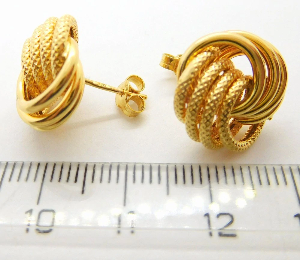 Klenoty Budín Dámské mohutné gravírované zlaté náušnice velké pecky 585/3,85gr HK2314