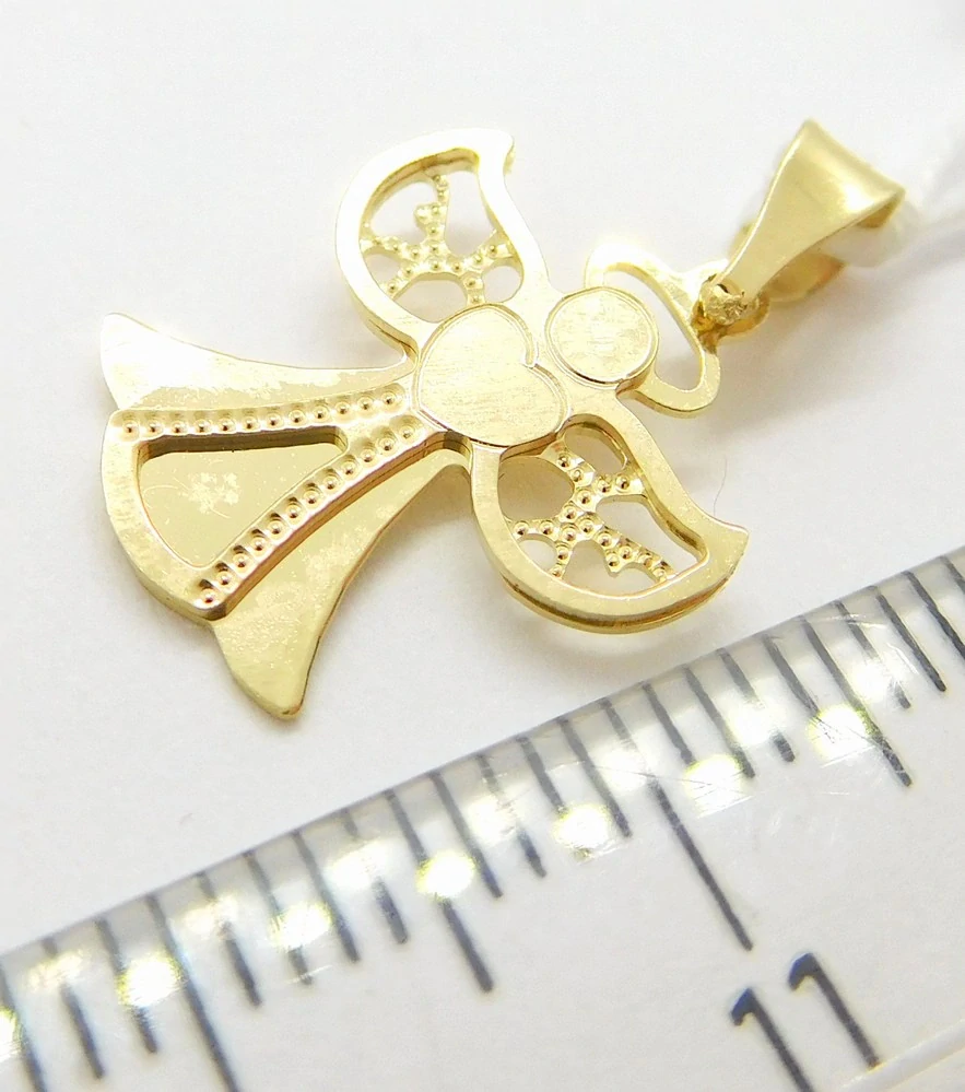 Klenoty Budín Zlatý gravírovaný andělíček ze žlutého zlata 585/0,83gr HK3225