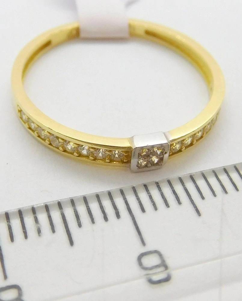 Klenoty Budín Zásnubní dámský prsten z bílého a žlutého zlata se zirkonem 585/1,23gr vel. 55 HK1208