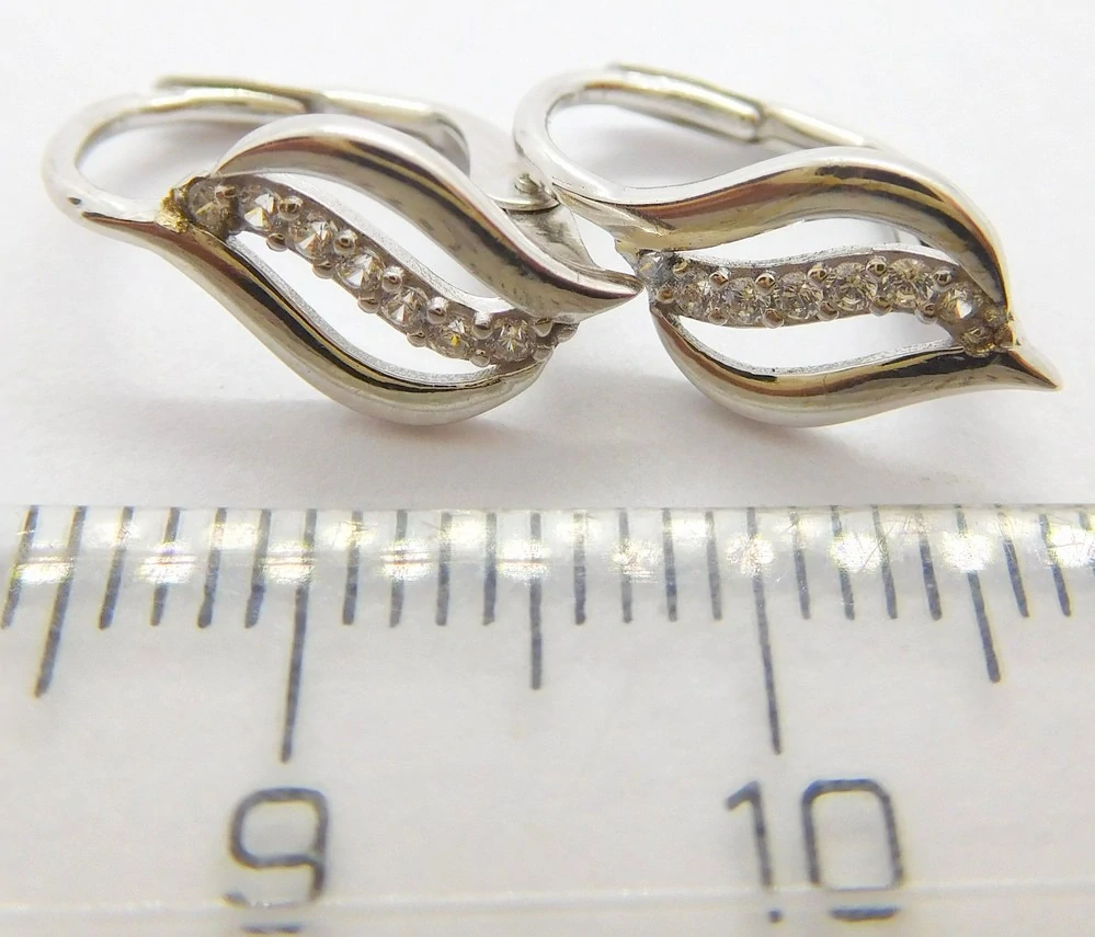 Klenoty Budín Dámské náušnice z bílého zlata se zirkony 585/1,62gr HK2345