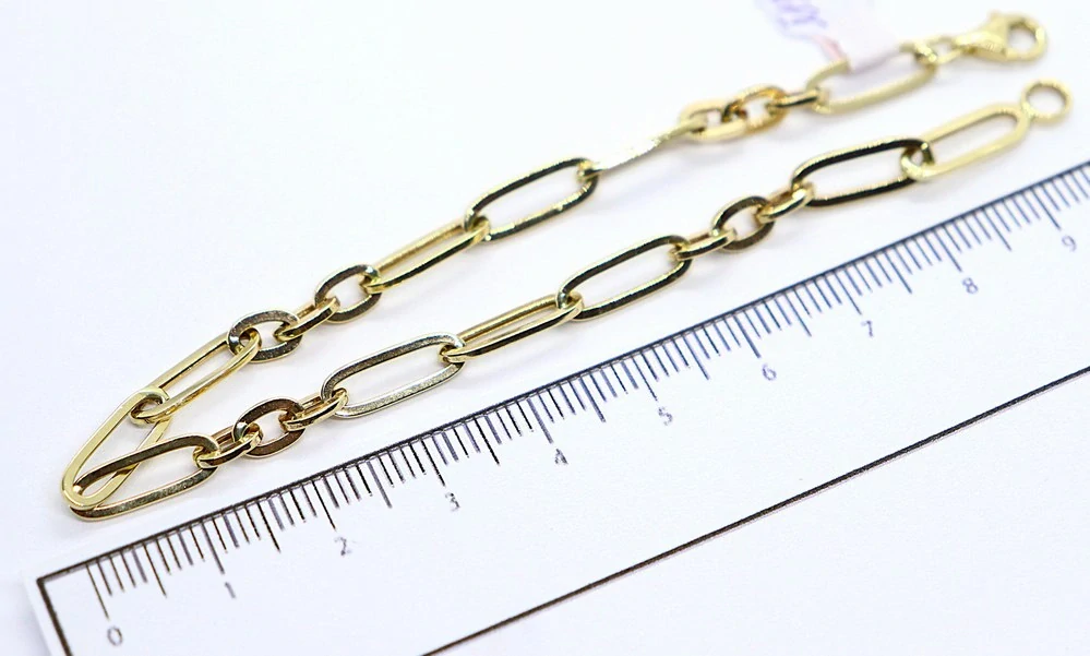 Klenoty Budín Dámský mohutný pevný zlatý náramek 20cm 585/2,43gr HK7133