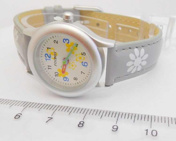 Foibos Šedivé dětské hodinky Foibos CK1567.6 s barevnými motivy