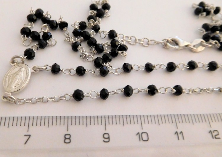 Luxusní mohutný stříbrný růženec - prodloužený řetízek 50+10cm 030193300006