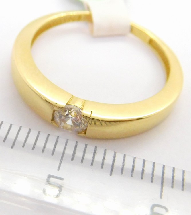 Klenoty Budín Zásnubní prstýnek ze žlutého zlata 585/1,70gr vel.50 HK1065