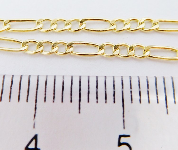 Klenoty Budín Zlatý náramek vzor FIGARO šíře cca 2mm 18cm 585/0,75gr H003