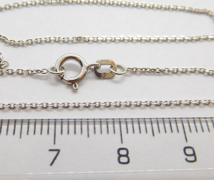 Klenoty Budín Přívěskový zlatý řetízek z bílého zlata ANKER 585/1,48gr 45cm HK6263