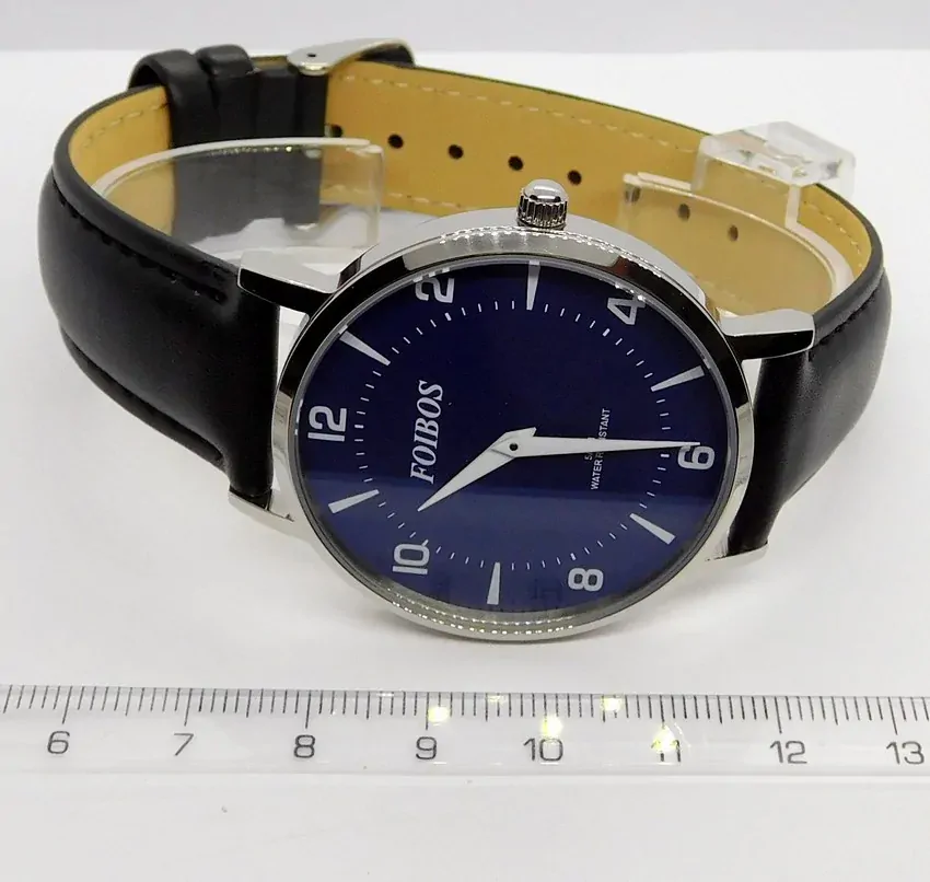 Foibos Pánské elegantní černé ocelové voděodolné hodinky Foibos CK1647.3 - 5ATM