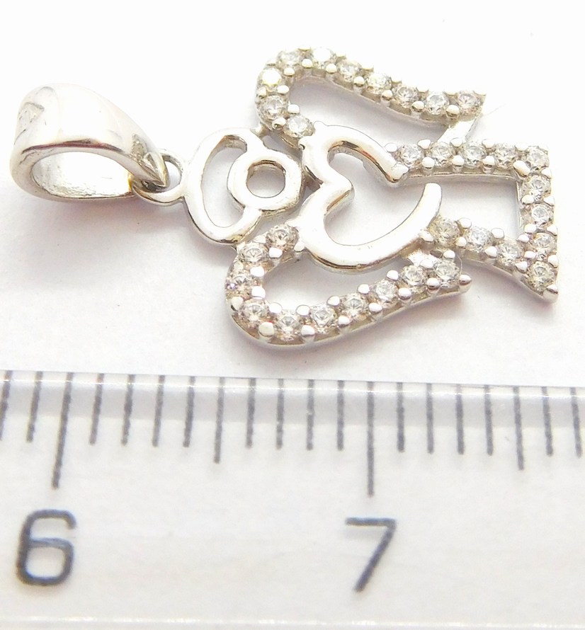 Klenoty Budín Zlatý přívěsek - zlatý andělíček posetý zirkony pro štěstí 585/1,07gr HK3043