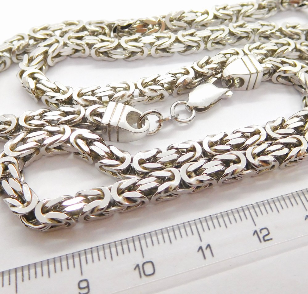 Klenoty Budín Mohutný pánský stříbrný rhodiovaný řetěz - královská vazba 55cm 925/1000 53,94gr 030364400024