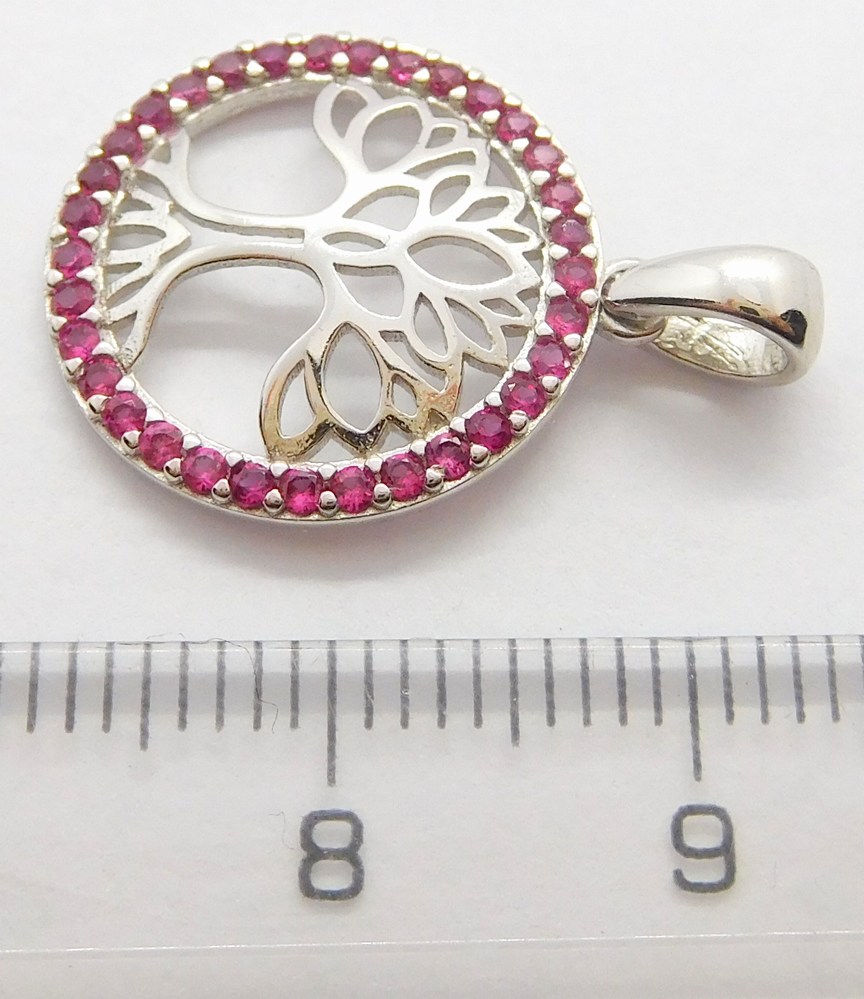 Klenoty Budín Zlatý přívěsek - strom života s červenými rubíny 585/1,84gr HK3094B