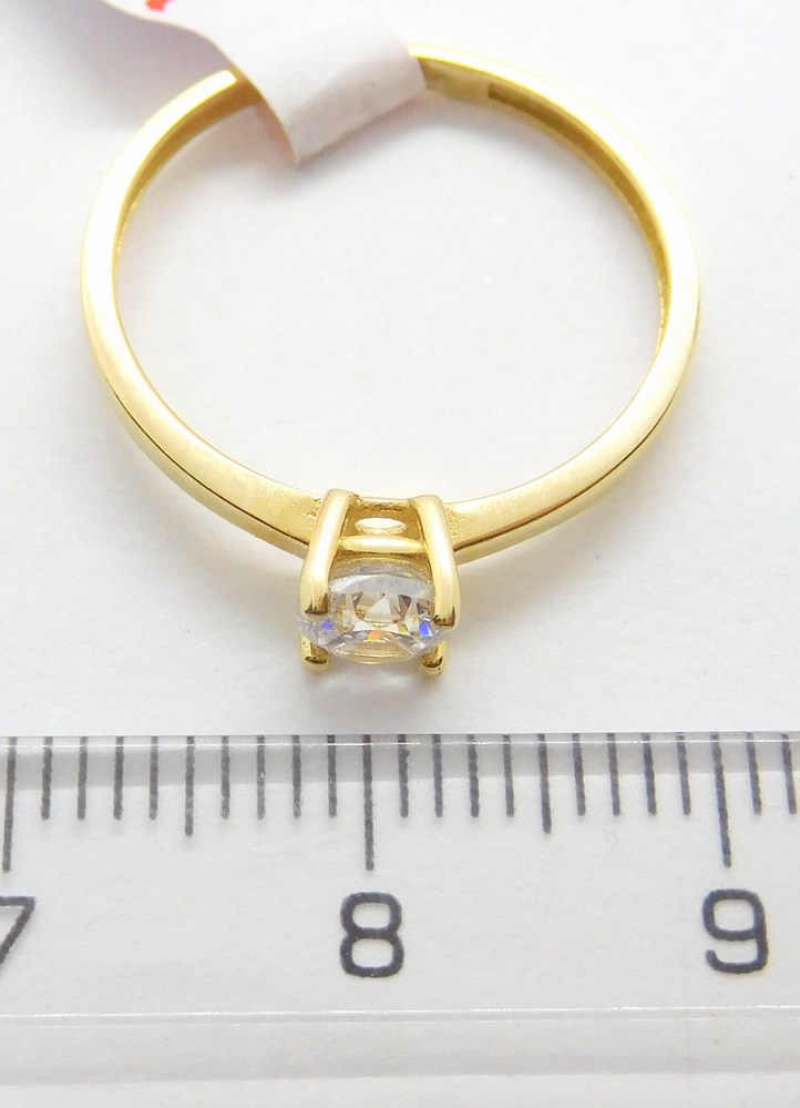 Klenoty Budín Dámský zásnubní zlatý prsten se zirkonem 585/1,19gr vel. 53 HK1258