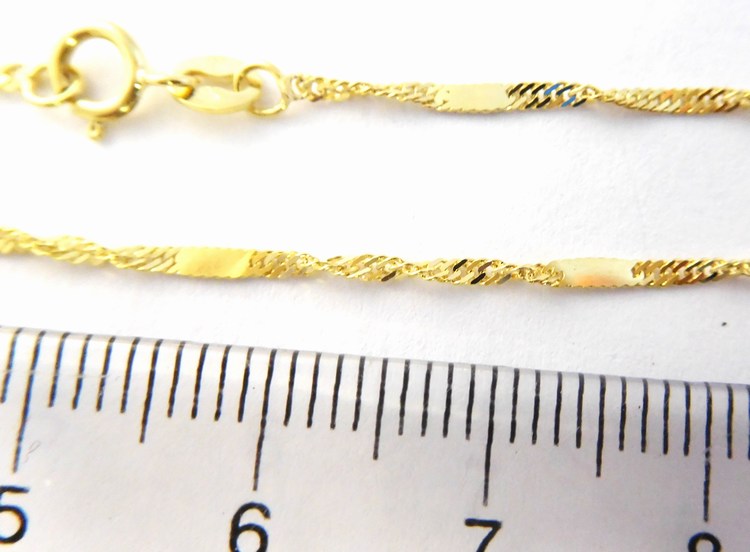 Klenoty Budín Zlatý pevný silný náramek twist s destičkami 585/0,77gr 18cm HK7144