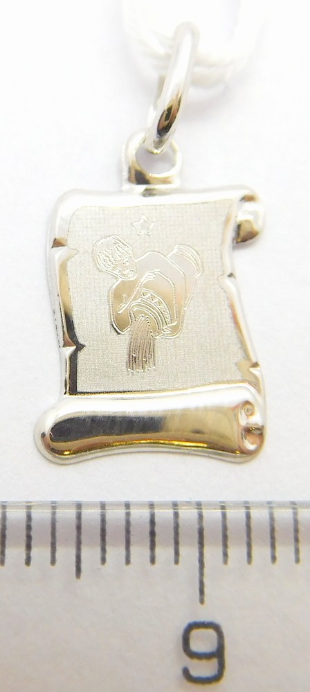 Klenoty Budín Zlatý přívěsek na pergamenu s gravírováním v bílém zlatě - znamení VODNÁŘ 585/0,38gr GUPWN-43121