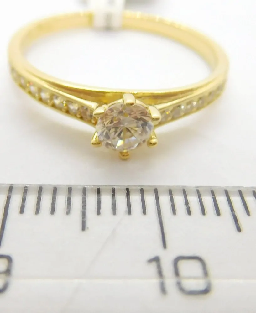 Klenoty Budín Dámský zlatý zásnubní prsten se zirkony 585/1,90gr vel. 57 6610305