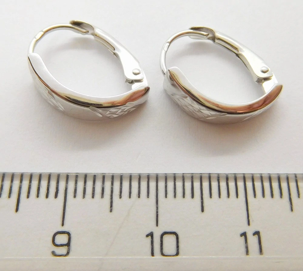 Klenoty Budín Dámské zlaté náušnice z bílého zlata na patent  585/1,25gr 02772