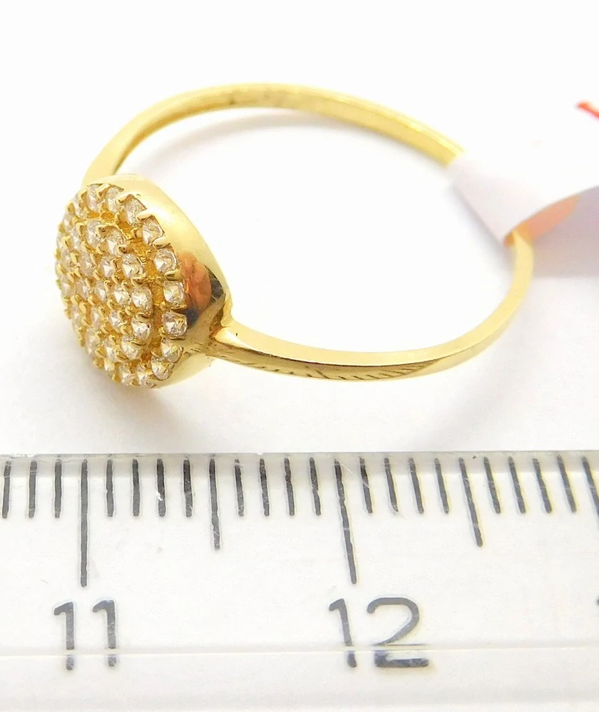 Klenoty Budín Dámský prsten ze žlutého zlata posetý mnoha zirkony 585/1,21gr vel. 56 HK1173