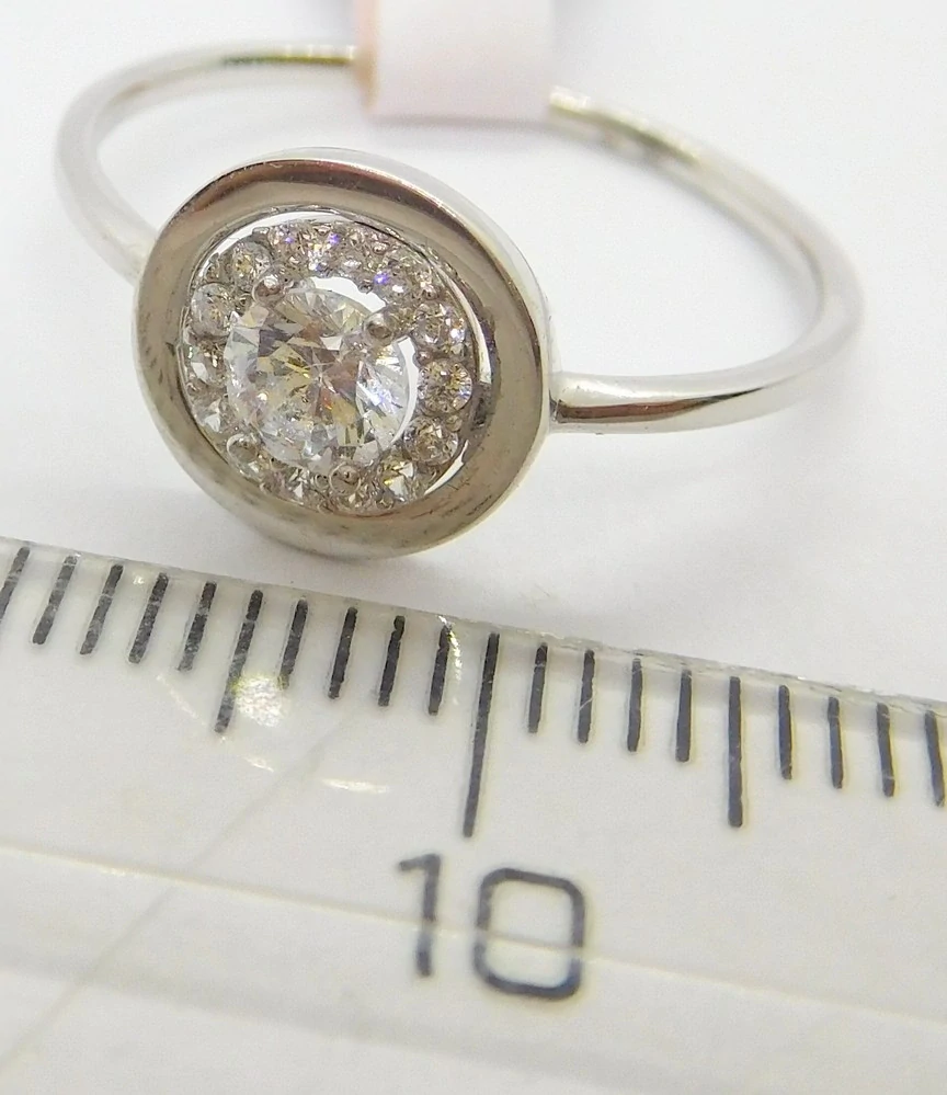 Klenoty Budín Zásnubní dámský prsten z bílého zlata se zirkony 585/1,43gr vel. 57 HK1165