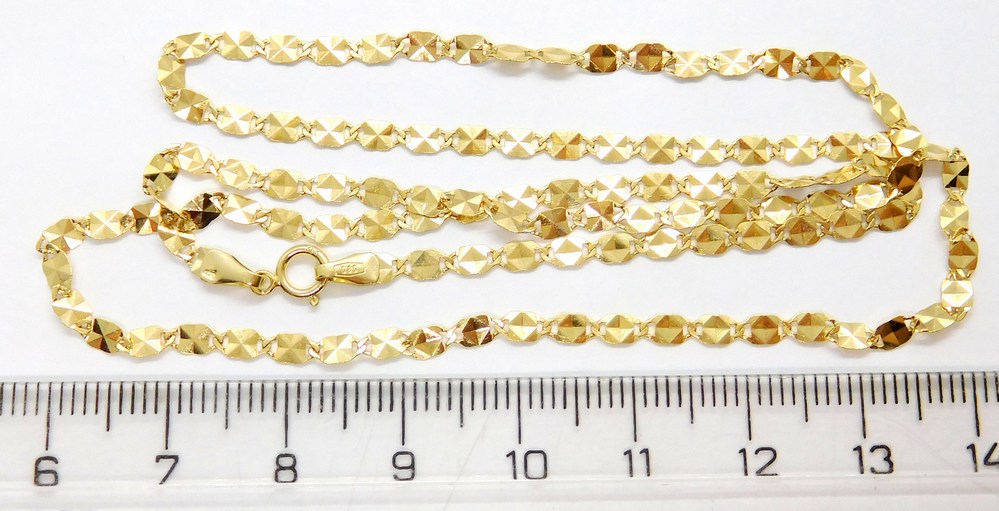 Klenoty Budín Dámský široký mohutný zlatý gravírovaný řetízek 585/3,00gr 50cm HK6215