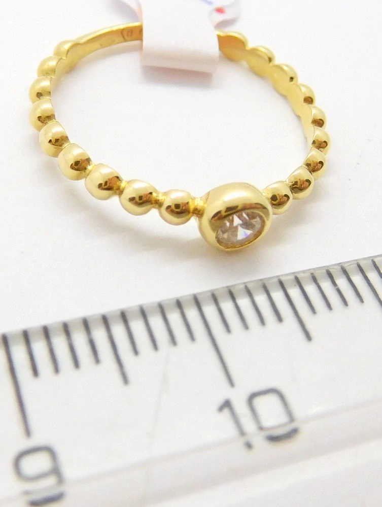 Klenoty Budín Zásnubní dámský zlatý prsten s čirým zirkonem 585/1,20gr vel. 51 HK1183