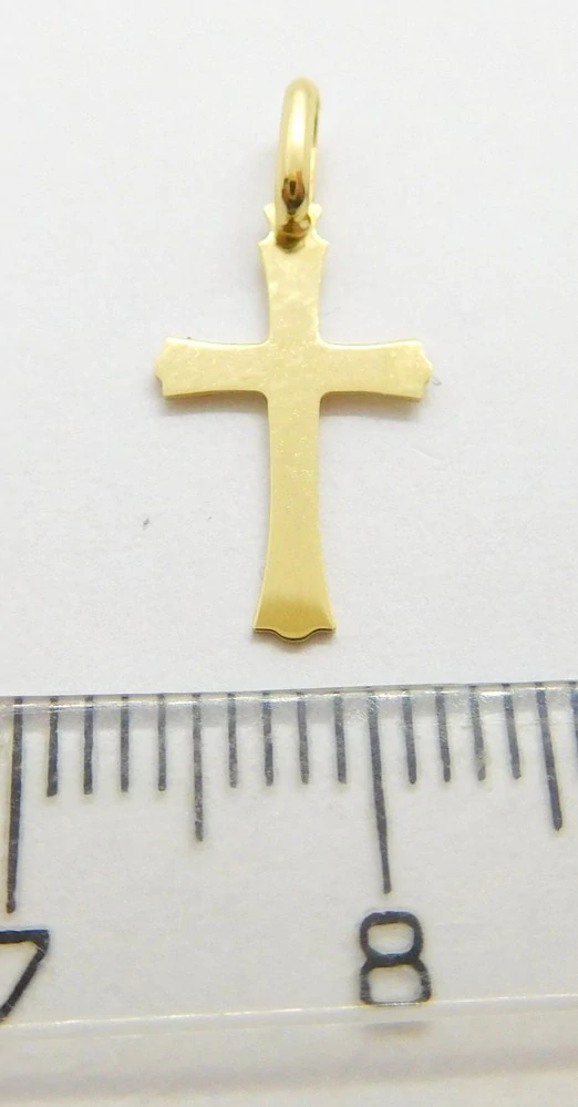 Klenoty Budín Dámský zlatý přívěsek hladký křížek 585/0,45gr HK3302