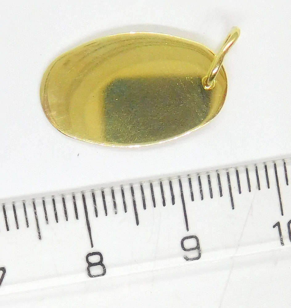 Klenoty Budín Hladký zlatý přívěsek (vhodný pro gravírování) 585/1,18gr HK3228