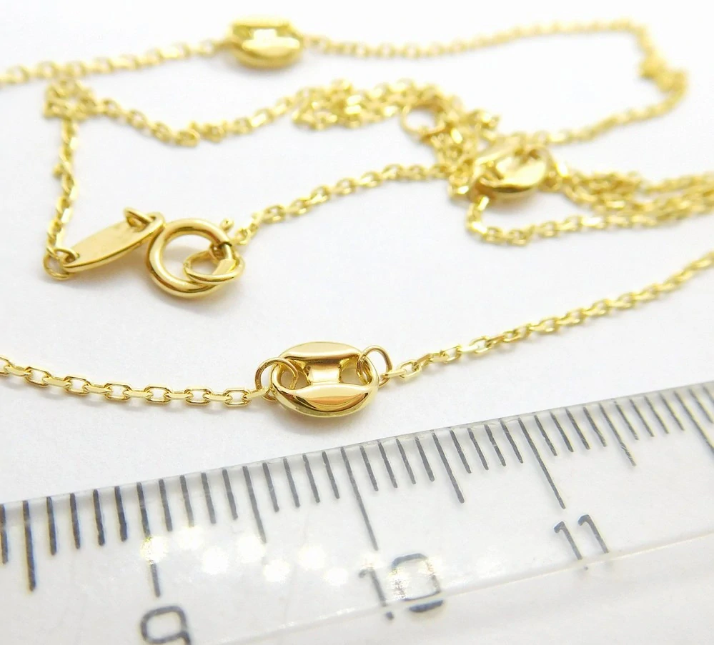 Klenoty Budín Dámský zlatý náhrdelník ze žlutého zlata kávové zrna 585/1,77gr 42+3cm HK4063