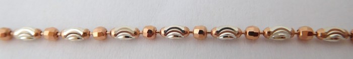 Klenoty Budín Moderní stříbrný náramek rhodiovaný s růžovým zlacením v délce 18 cm 0305272