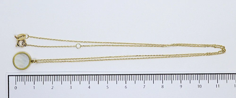 Klenoty Budín Dámský zlatý náhrdelník ze žlutého zlata s přívěskem s perletí 585/1,95gr 42+3cm HK4067