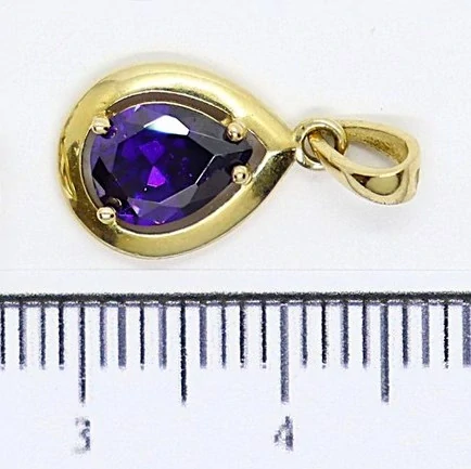 Klenoty Budín Dámský zlatý přívěsek s fialovým ametystem 585/1,09gr HK3256