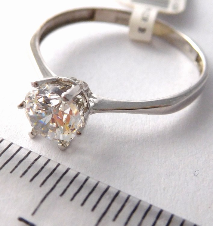 Klenoty Budín Mohutný zlatý prsten z bílého zlata - zásnubní prsten 585/1,65gr vel. 59 1166010