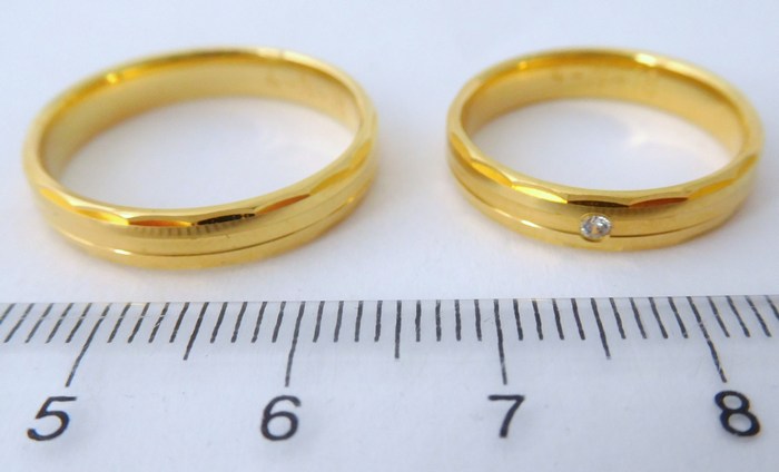 Klenoty Budín Elegantní zlaté snubní prsteny Couple 585/1000 s diamanty 4N18