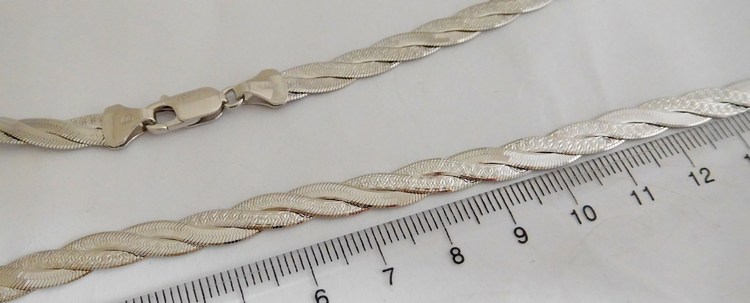 Klenoty Budín Stříbrný pletený náhrdelník (řetízek) - rhodiovaný 45cm 13,31gr 030426400027