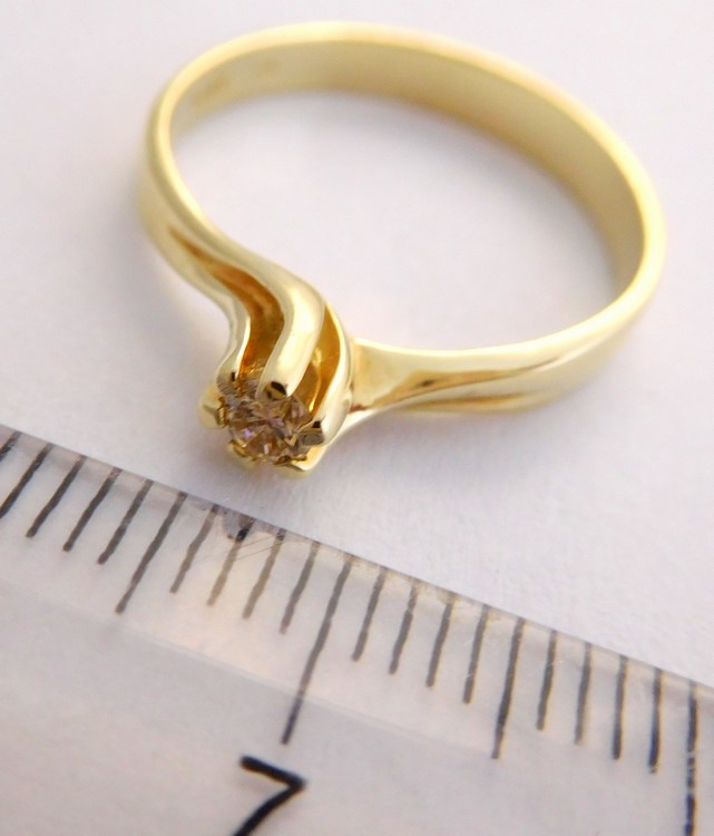 Klenoty Budín Zásnubní zlatý diamantový prsten s diamantem vel. 59 585/2,55gr 17-01 211 T277