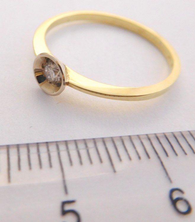 Klenoty Budín Zásnubní zlatý diamantový prsten s diamantem vel. 57 585/1,49gr 17-01 205 T282